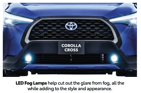 Corolla Cross headlights and foglights